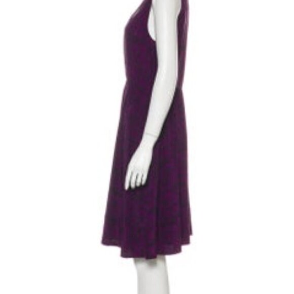 Rebecca Taylor 100% Silk Purple & Black Dress Sz 4 - Picture 2 of 8